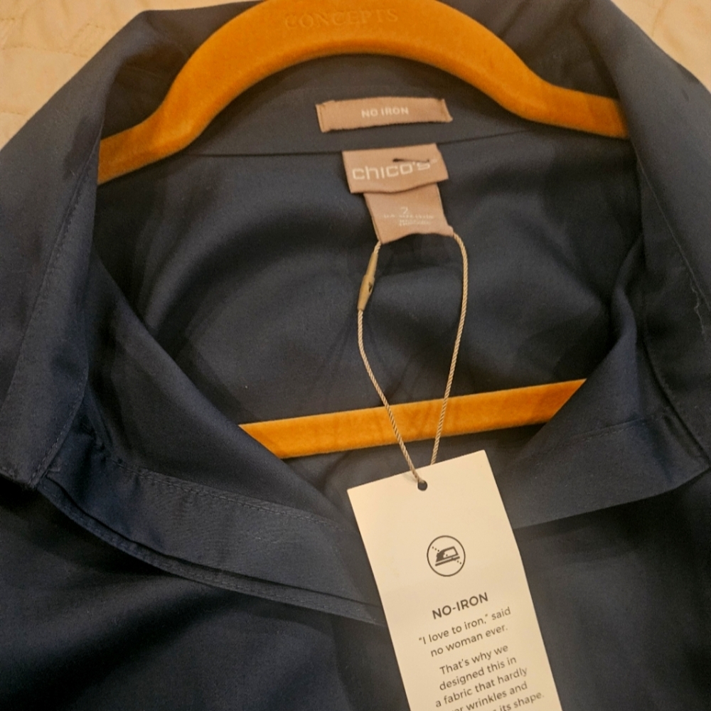 Chico's Blue Lightweight Shirt Jacket,size 2
